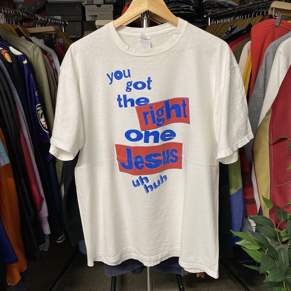 Vintage 90s You Got The Right One Jesus T-Shirt Pepsi Parody White Men's XL